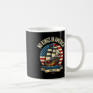 No Kings In America Distress Usa Flag Liberty Sail Coffee Mug