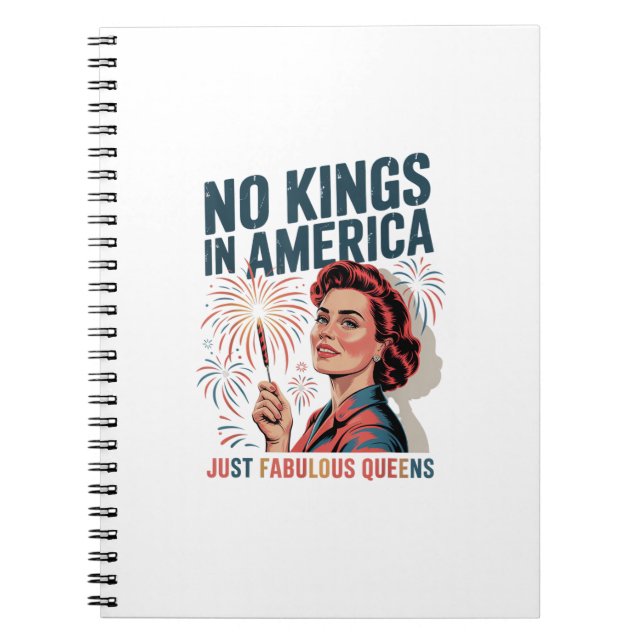No Kings In America Fabulous Queens Pride 2025 Des Notebook (Front)