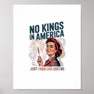 No Kings In America Fabulous Queens Pride 2025 Des Poster