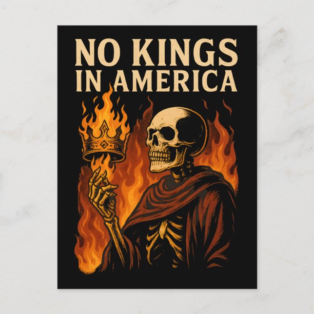 No Kings in America Fire  Holiday Postcard (Front)