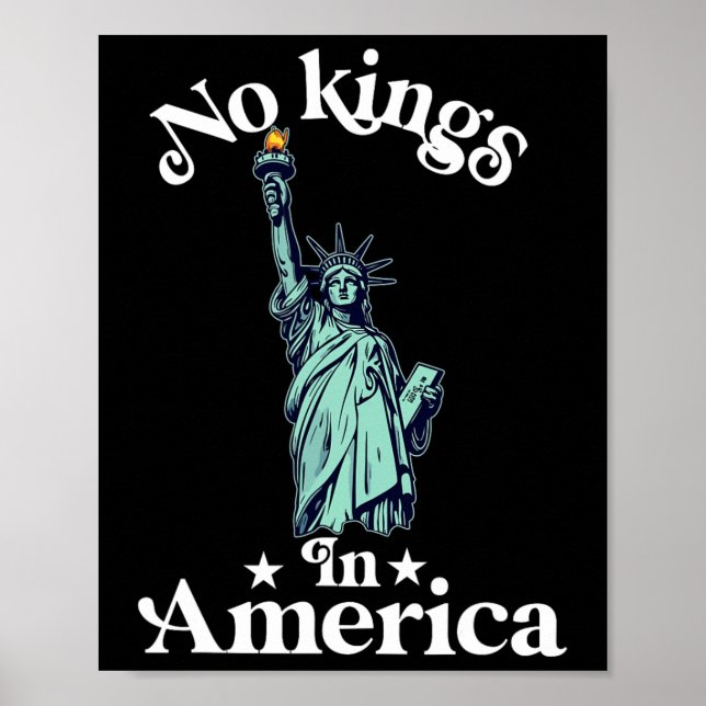 No Kings In America Flag Protest Save Democracy 17 Poster (Front)