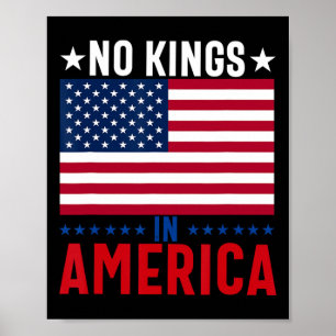 No Kings In America Flag Protest Save Democracy 5 Poster