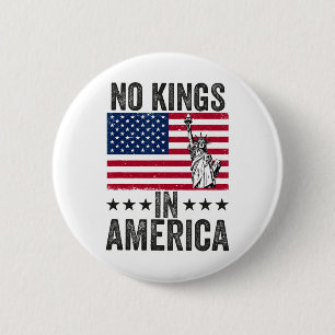 No Kings In America Flag Protest Save Democracy 6  Button
