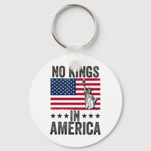 No Kings In America Flag Protest Save Democracy 6  Keychain