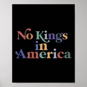 No Kings In America Flag Protest Save Democracy 8 Poster