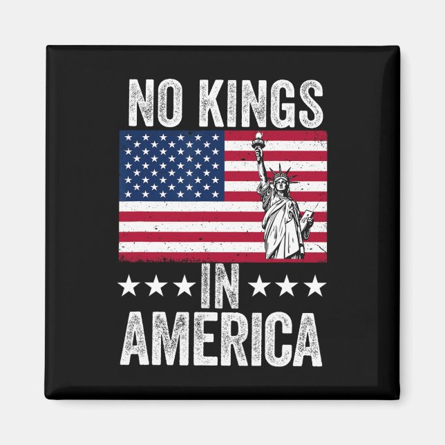 No Kings In America Flag Protest Save Democracy 9  Magnet (Front)