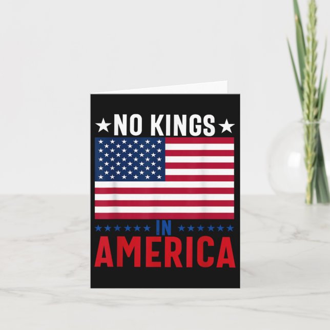 No Kings In America Flag Protest Save Democracy  Card (Front)