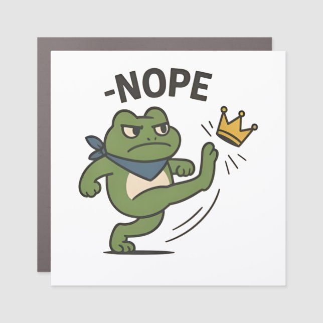 No Kings in America Frog No Kings Democracy Car Magnet (Front)