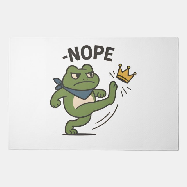 No Kings in America Frog No Kings Democracy Doormat (Front)