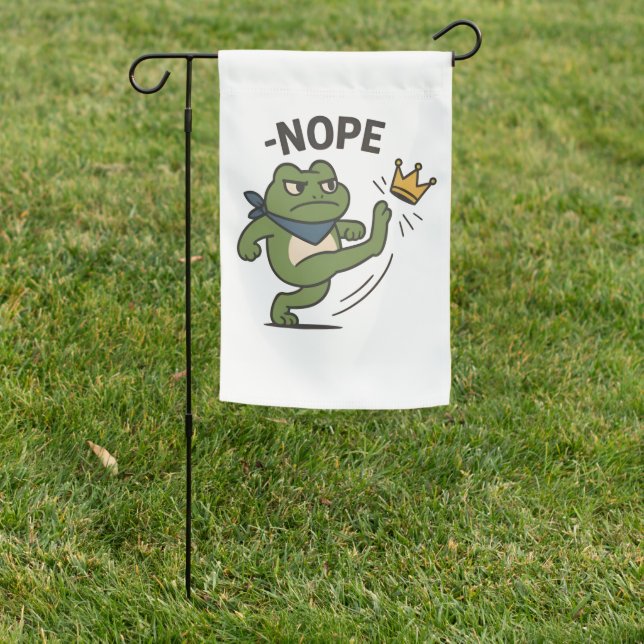 No Kings in America Frog No Kings Democracy Garden Flag (In SItu)