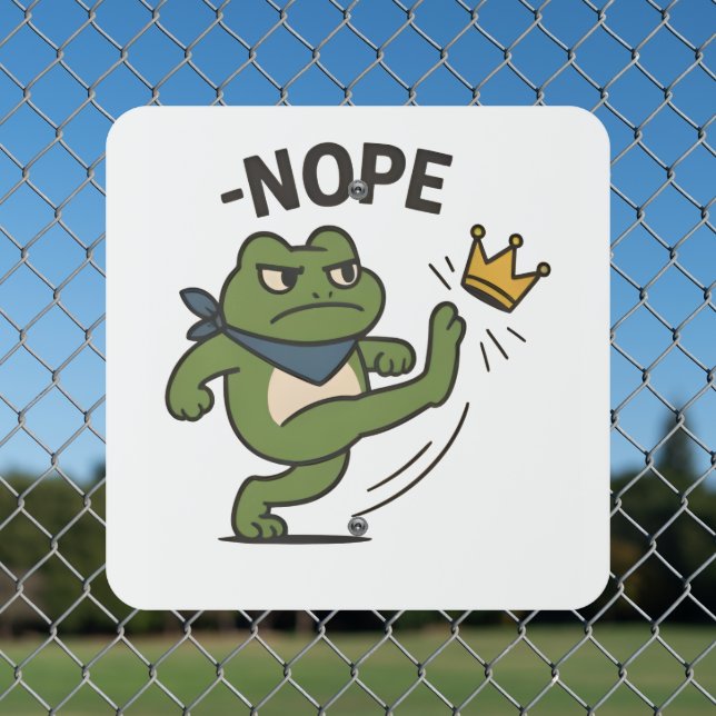 No Kings in America Frog No Kings Democracy Metal Sign (In Situ(Fence))