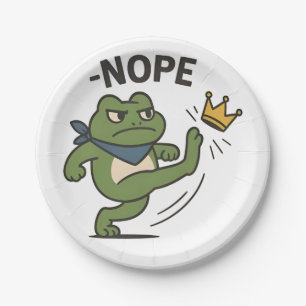 No Kings in America Frog No Kings Democracy Paper Plates
