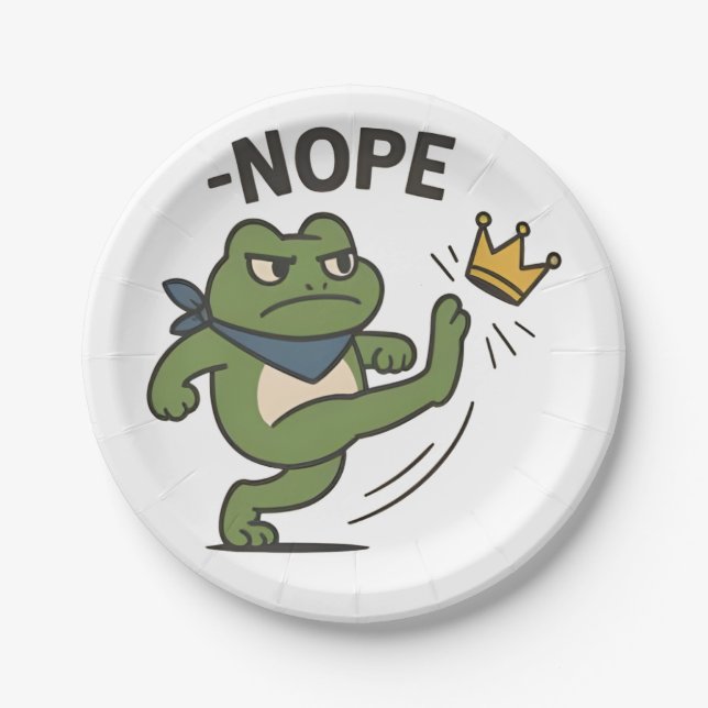 No Kings in America Frog No Kings Democracy Paper Plates (Front)