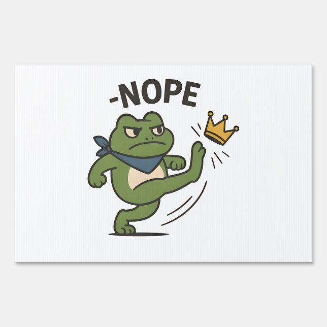 No Kings in America Frog No Kings Democracy Sign (Front)