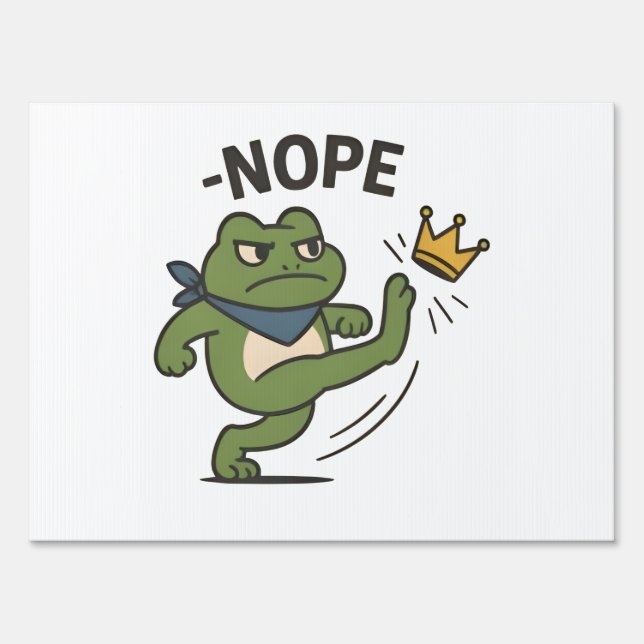 No Kings in America Frog No Kings Democracy Sign (Front)