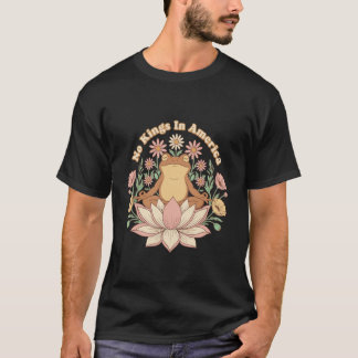 No Kings in America Frog Yoga Retro 70s Vintage T-Shirt