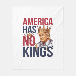 No Kings In America Funny America Has No King Poli Fleece Blanket
