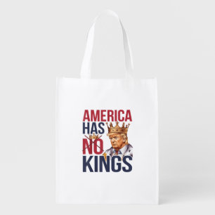No Kings In America Funny America Has No King Poli Grocery Bag