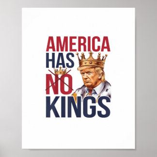 No Kings In America Funny America Has No King Poli Poster