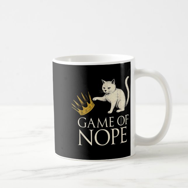 No Kings In America Funny Black Cat Kicking Crown  Coffee Mug (Right)