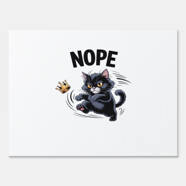 No Kings In America Funny Kicking Crown Classic Vi Sign (Front)