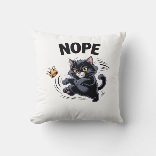 No Kings In America Funny Kicking Crown Classic Vi Throw Pillow (Front)