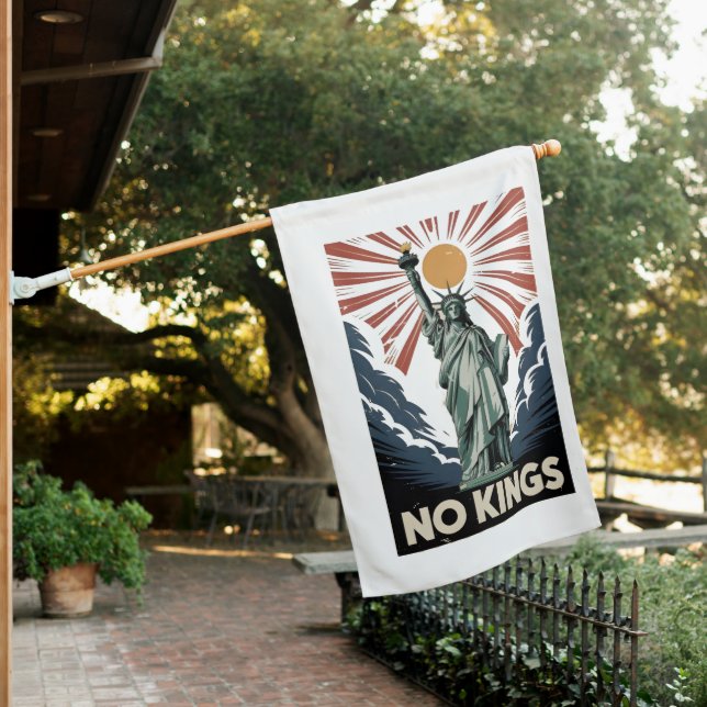 No Kings In America Liberity Status USA Democrats  House Flag (In SItu)