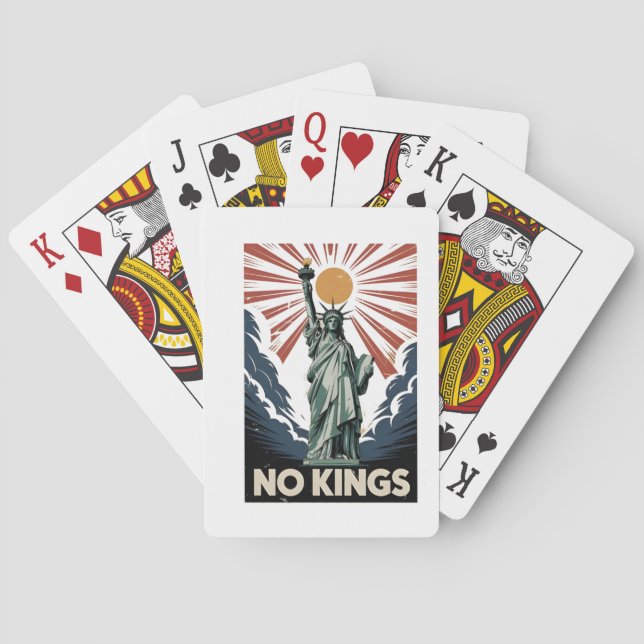 No Kings In America Liberity Status USA Democrats  Poker Cards (Back)