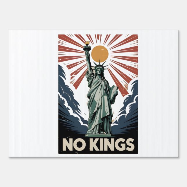 No Kings In America Liberity Status USA Democrats  Sign (Front)