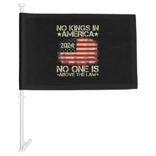 No Kings In America Minimal Clean Car Flag