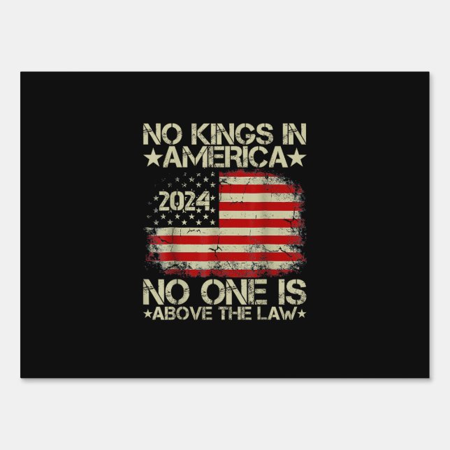 No Kings In America Minimal Clean Sign (Front)