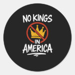 No Kings In America No Crown Minimal Clean Classic Round Sticker