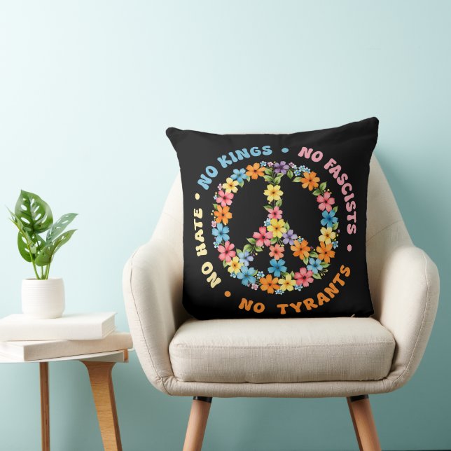 No Kings In America No Fascists Throw Pillow (Chair)