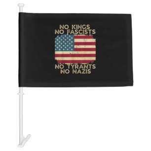 No Kings In America No Fascists We The People Poli Car Flag