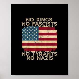 No Kings In America No Fascists We The People Poli Poster
