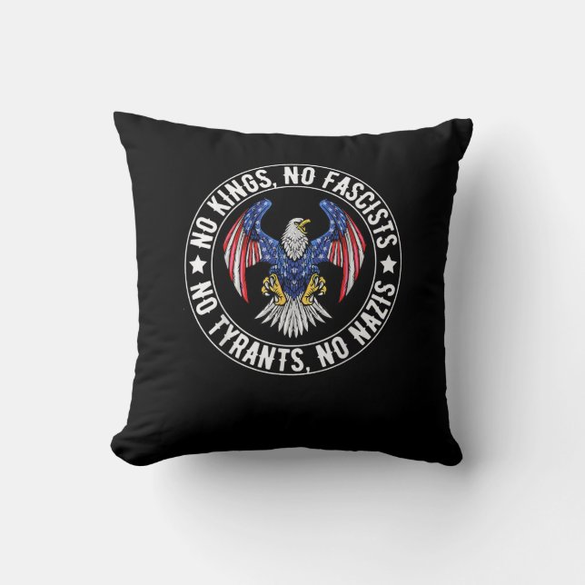 No Kings In America No Fascists We The People Poli Throw Pillow (Front)