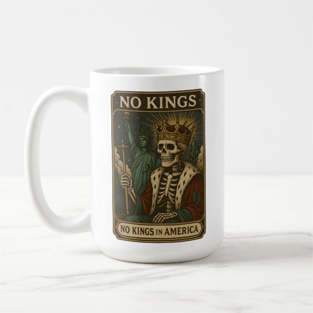 No Kings in America, No Kings Day Protest Coffee Mug (Left)