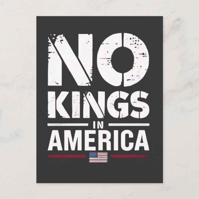 No Kings in America Patriotic American Flag Postcard (Front)