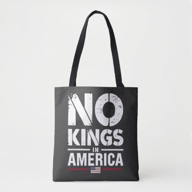 No Kings in America Patriotic American Flag Tote Bag (Front)