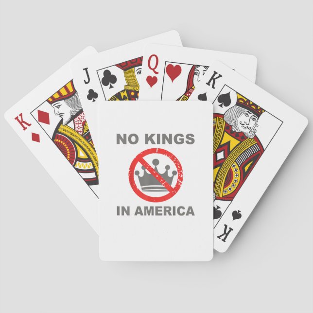 No Kings In America Patriotic Casual Poker Cards (Back)