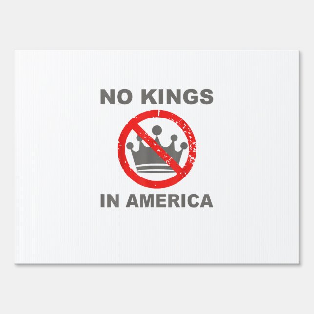 No Kings In America Patriotic Casual Sign (Front)