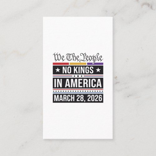 No Kings in America Patriotic Protest Shirt_1 Business Card