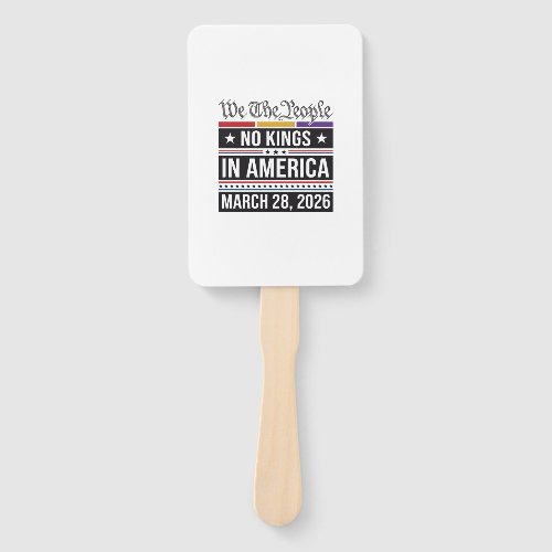No Kings in America Patriotic Protest Shirt_1 Hand Fan