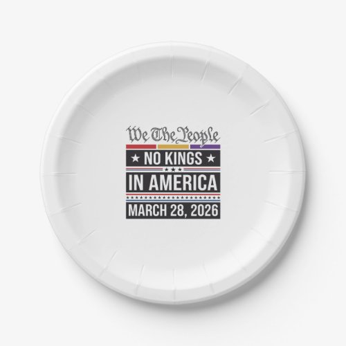 No Kings in America Patriotic Protest Shirt_1 Paper Plates