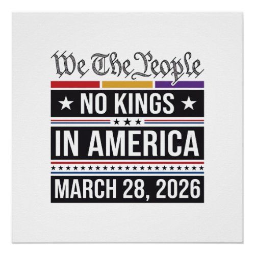 No Kings in America Patriotic Protest Shirt_1 Poster