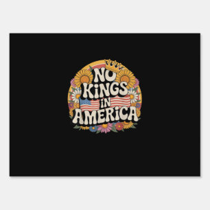 No Kings In America Patriotic Vintage Graphic Look Sign