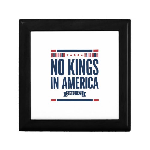 No Kings in America Patriotic Vintage Vector Desig Gift Box