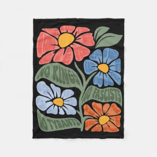 No Kings In America Resist Trump Protest Patriotic Fleece Blanket