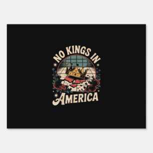 No Kings In America Retro Classic Sign