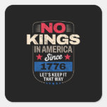 No Kings In America Retro Classic Square Sticker